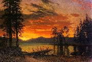 Albert Bierstadt Sunset over the River oil on canvas